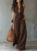 Mono de trabajo sin mangas con cuello halter y cinturón de corbata de pierna ancha para mujer, estilo europeo y americano, nuevo, transfronterizo, de Amazon 2026