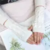 Luvas de Tricô Grossas Quentes para Toque na Tela Femininas de Inverno, Luvas de Meio Dedo Fashion para Escrever Estudante Masculino, Luvas de Ciclismo
