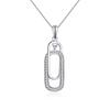 Collar de doble anillo simple de plata esterlina s925 para mujer, estilo europeo y americano, con microincrustaciones, estilo retro, cadena cruzada, joyería