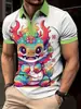 Comercio exterior transfronterizo europeo y americano patrón digital 3D para hombre solapa botón manga larga moda masculina polo estación independiente