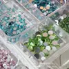 Bordado con Cuentas Hecho a Mano Paquete de Materiales de Pedrería Estilo Mixto Decoraciones para Uñas Decoraciones de Pedrería Redondas de Fondo Plano de Resina Mini Decoraciones de Pedrería para Uñas DIY