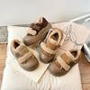Zapatos Nuevos de Invierno 2026 para Niños Estilo Coreano de Lana de Cordero Zapatos de Algodón para Niñas con Forro Adicional para Calor, Zapatos Peludos de Punta Cerrada Anti-Pateaduras
