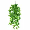 Enredaderas de Plantas Verdes Falsas para Decoración, Enredaderas de Flores Artificiales de Plástico para Sala de Estar Colgantes de Pared Interiores Cesta Colgante de Flores Árbol