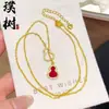 Collar Colgante de Doble Calabaza de Unicornio Incrustado con Circonita para Mujer, Lujo Ligero, Cadena Clavicular de Gama Alta, Accesorio de Cuello de Moda, Exquisito, Versátil