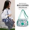 Bolso de Hombro de Tela Oxford con Flores de Moda Bolso Cruzado de Moda Bolso Coreano Tipo Concha Bolso de Hombro Mochila para Mujer Bolso para Teléfono Móvil