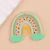 Accesorios coreanos Ins de acrílico multicolor en forma de U con franja arcoíris, accesorios simples de nicho semicirculares para bricolaje