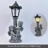 Columna Romana Transfronteriza Ángel Luz Solar para Jardín Adorno Estilo Europeo Estatua de Jardín Artesanía Decoración Luz Nocturna para el Hogar