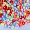 A-Z Cubos Transparentes 6*6 Letras Individuales Cuentas DIY Accesorios para Joyería Cuentas Inglesas de Colores Educativas para Niños Sueltas