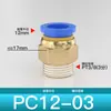 Conector Neumático Rápido de Rosca Recta PC4/6/8/10/12/16-M5/01/02/03/04