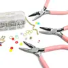 Suministro del Fabricante Juego de Pinzas para Joyería Rosa de Diez Piezas Pinzas para Manualidades DIY Pinzas de Punta Fina Rosadas Cuentas