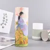 Tarro de papel para alimentos al por mayor Tarro de papel kraft para té Cilindro para vino tinto Caja de embalaje para póster Tarro de moxibustión Tubo de papel Logotipo dorado