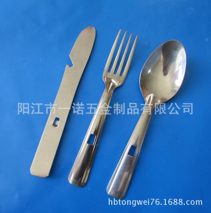 P-127B野营餐具可组合三合一刀叉勺,组合餐具西餐刀叉,不