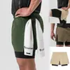 Pantalones Cortos para Hombre 2026 Estilo Americano con Forro, Falso Dos Piezas, de Tres Cuartos de Longitud, Arriba de la Rodilla, Pantalones Cortos de Baloncesto, Pantalones Deportivos de Entrenamiento