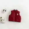 Conjunto de 3 Peças Dianxi para Bebê Inverno com Jaqueta com Capuz e Acolchoamento de Algodão, Colete Reversível, Calça Jeans com Forro de Fleece e Desenho