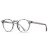 Gafas Retro Anti-Luz Azul Tr90 Montura Redonda Pin Cp Negro Gafas para Miopía Borla Montura Óptica Venta al por Mayor 2083