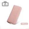 Cartera de Monedas de Cuero Genuino con Cremallera y Parches de Cuero con Grano de Lichi Porta Monedas de Amazon Bolso de Mano Antirrobo para Documentos de Identidad