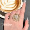 Anillo de mariposa arcoíris con gemas de hadas brillantes, diseño de paraguas de circonitas con arreglo de azúcar cuadrado chapado en oro de 18 quilates de Star River