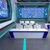 Estación de monitoreo de pintura para hornear, sala de monitoreo, centro de seguridad, estación de comando, estación de operación simple y moderna, estación de despacho de operación multimedia