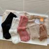 Calcetines largos de lana de visón para mujer, calcetines de dormir de otoño e invierno, calcetines cálidos de lana, calcetines para el suelo, calcetines de longitud media hasta la pantorrilla con forro polar y engrosados