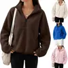 Moda transfronteriza europea y americana para mujer 2026, chaqueta de forro polar con cuello alto y cremallera con bolsillos, más vendida en Amazon