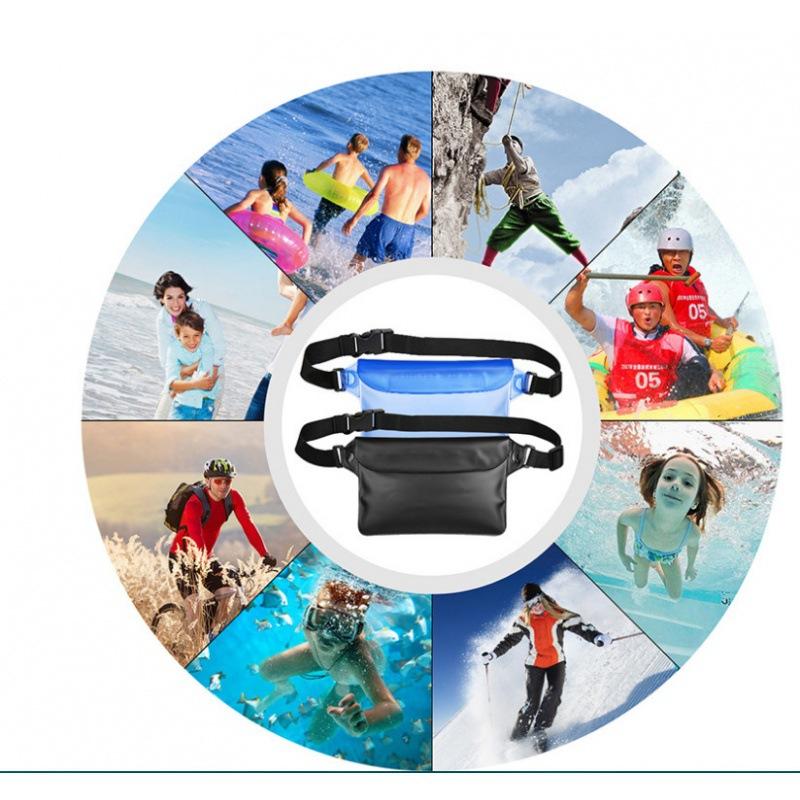 跨境户外手机漂流沙滩手机防水袋密封可触屏透明PVC腰包_5