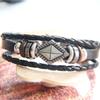 Pulsera de piel de vaca para pareja con hebilla europea y americana transfronteriza, hoja de arce, ancla, una variedad de joyas tejidas retro, regalos de una generación