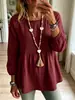 Blusas de Verão Femininas de Algodão e Linho com Gola Redonda e Mangas Bufantes, Caimento Solto, Camisetas Emagrecedoras para Exportação, Agora Disponíveis no Atacado Diretamente do Fabricante