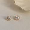 2025 Clásicos Vintage Estilo Hepburn Palacio Gama Alta Estilo Hong Kong Pendientes Grandes de Perlas Pendientes y Accesorios