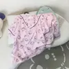 Pijama Nuevo de Verano para Mujer, Algodón Nube, Pantalón Corto de Manga Corta, Jersey Holgado, Cuello en V, Ropa para Casa, Conjunto de Dos Piezas