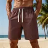 2026 Comercio Exterior Transfronterizo Europeo y Americano Amazon Nuevos Shorts de Verano para Hombre Casual Rayas Multicolor Cordón Bolsillo Cinco