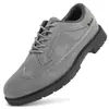 K55 Fornecimento Direto Sapatos de Golfe de Couro Fosco Sapatos Esportivos com Travas Fixas Pintados à Mão Respiráveis Casuais Algodão Microfibra