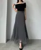 2026 Nuevo Estilo de Verano Elegante Falda Larga de Gasa de Cintura Alta, Cubre Cadera y Adelgazante, Estilo Suave y Elegante, Falda Larga
