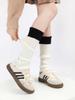 Calcetines estilo universitario japonés JK para mujer, otoño e invierno, estilo Ins, costuras de color en contraste, cubrepiernas de lana tejida para abrigarse