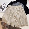 Novos Shorts Casuais Plissados de Verão 2026 para Mulheres, Shorts Largos Retos para Casa, Shorts Casuais