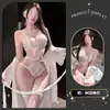 Lencería erótica de encaje hueco sexy Chao Mu, lencería coqueta y sexy, deseo puro, ropa de dormir de una pieza caliente y seductora