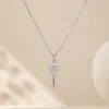 Collar de Plata de Ley 925 con Incrustaciones de Diamante, Llave, Lujo Ligero, Gama Alta, Trébol de Cuatro Hojas, Cadena para Clavícula, Regalo Exquisito para Novia