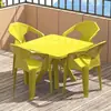 Mesa y Silla de Plástico para Patio Exterior Combinación Mesa para Puesto de Comida Mercado Nocturno Silla con Respaldo Barbacoa Impermeable Protector Solar Playa Exportación