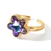 Joyería Gradiente Colorida Transfronteriza Europea y Americana para Mujer, Anillos Abiertos, Pendientes y Conjuntos de Collares Ligeros de Lujo a la Moda y Únicos Estilo Ins para Mujer