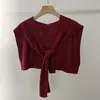 Algodón Capullo Estilo Coreano Color Sólido Versátil Tejido Pequeño Chal 2026 Primavera Bufanda Cálida para el Cuello Accesorio de Moda para Mujer