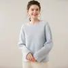 Suéter de Cachemira Nuevo Suave y Esponjoso para Otoño e Invierno Moda Holgazana Crochet Hueco Manga Larga Jersey de Punto para Mujer Capa Base Transfronterizo