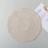 Mantel Individual para Mesa de Comedor del Hogar Estilo Nórdico, Fondo de Lino para Fotografía de Alimentos y Horneado Casero, Mantel Redondo Aislante Térmico Transfronterizo, Mantel de Hilo de Algodón