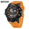 Reloj Electrónico de Moda Transfronterizo Sanda para Hombre Resistente al Agua Luminoso Despertador Multifuncional Reloj Deportivo para Hombre en stock Suministro Directo