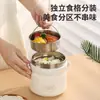 Pote de almoço com isolamento a vácuo, aço inoxidável 304, recipiente de almoço portátil para escritório, pote de mingau de camada dupla com compartimentos para alimentos
