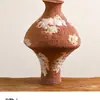 Vaso de Cerâmica Rústica Vintage Elegante Silencioso para Bancada Arranjo de Flores Ornamentos de Arte Moderna Espaço de Hospedagem Vasos Decorativos