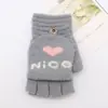 Guantes de Terciopelo Semi-Cristal de Alta Calidad para Invierno para Mujer, con Tapa Superior, Guantes Lindos y Adorables con Forma de Corazón, a Prueba de Frío y Cálidos