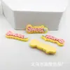 Placa feliz de desenho animado em inglês, aplique de resina, cola de creme DIY para capa de celular, cordão de grampo de cabelo, material para caixa de armazenamento
