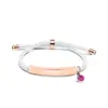 Pulseira de Corda de Mão Multicor Transfronteiriça Europeia e Americana Material em Branco Pronto para Uso Acessórios de Diamante Roxo Rosa Gravação Presente Pulseira de Aço Inoxidável