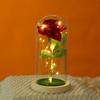 Flor Eterna Rosa Tampa de Vidro Presente de Aniversário Flor Eterna Ornamentos de Mesa Atmosfera Luz Noturna Tampa de Vidro Brilho