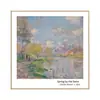 Pintura decorativa para caja de contador eléctrico estilo Monet, mural cuadrado abatible para caja de interruptores automáticos estilo ins, pintura colgante moderna minimalista para cubrir caja de electricidad