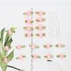 Fita de poliéster tecida folha verde rosa flor tridimensional DIY acessórios de vestuário acessórios acessórios materiais artesanais